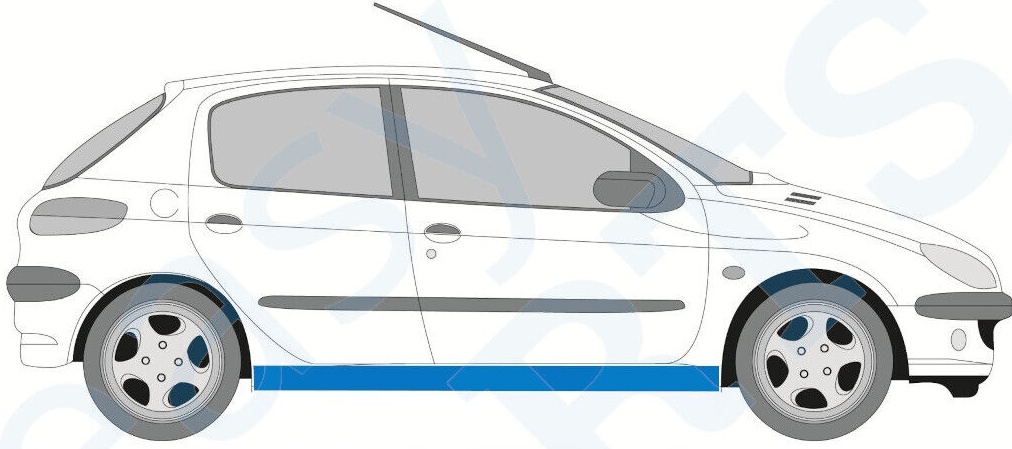 PEUGEOT 206 1998- SILL REPAIR PANEL ROCKER PANEL BOTTOM PART RIGHT = LEFT PAIR