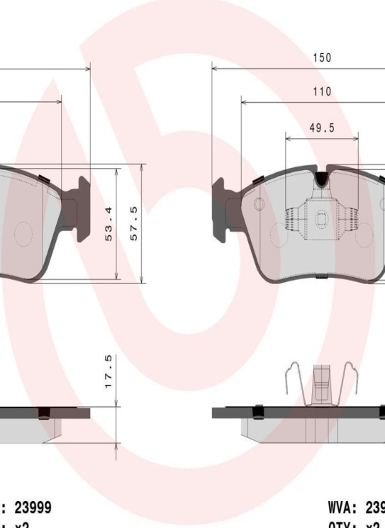 Brembo P06035 Front Disc Brake Pad - Set of 4 - Image 7