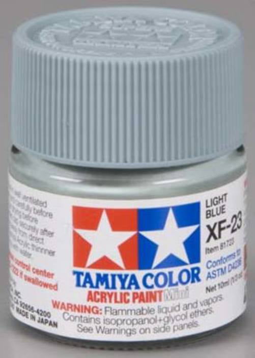 TAMIYA Acrylic Paint 10ml - XF-23 Light Blue - Model Kit Paint Humbrol