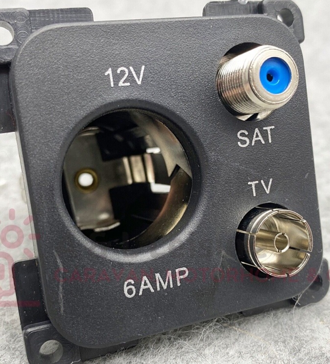 CBE C-line BLACK RANGE 12v TV & Satellite Socket Motorhome Caravan Camper  PO415