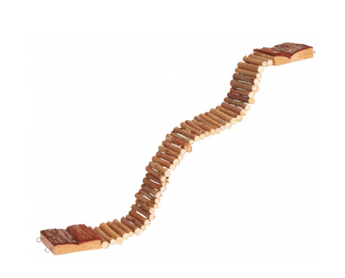 TRIXIE FLEXIBLE WOOD LADDER SUSPENSION BRIDGE SMALL ANIMAL HAMSTER CLIMBING TOY