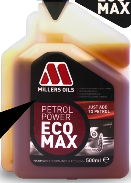 Millers Petrol Power ECOMAX Fuel Treatment 500ml Additive Multishot