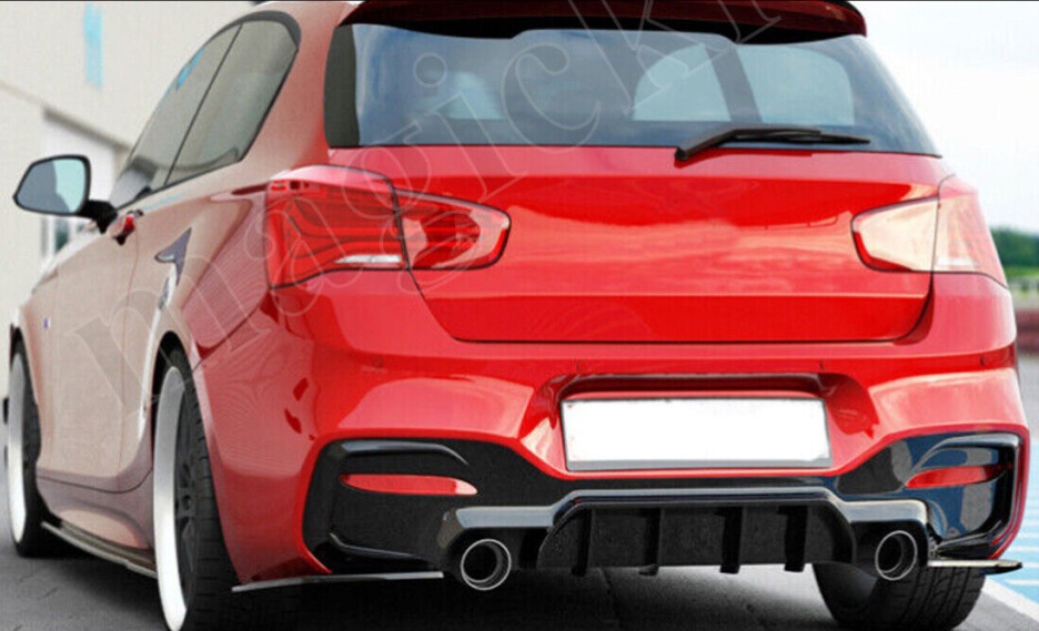 Rear Diffuser For BMW F20 F21 LCI M135i M140i 2015-2019 Bumper Lip Carbon Look