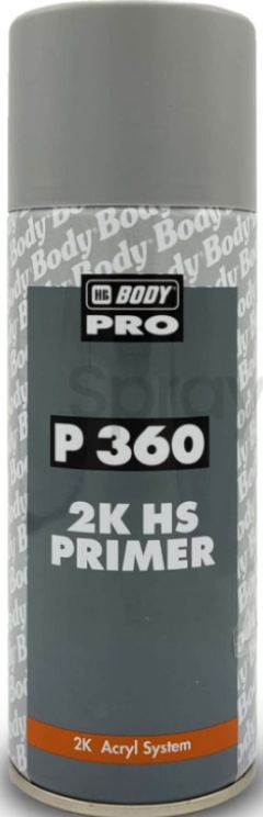 HB Body P360 2K HS Black Primer Acrylic Car Filler Aerosol Anticorrosive 400ml