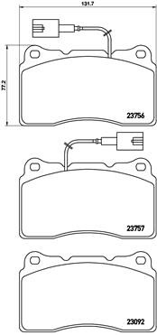 Front BREMBO P 23 134 Brake Pad Set, disc brake for ALFA ROMEO - Image 7