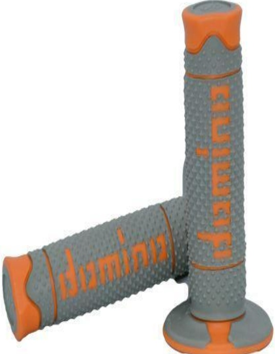 Domino DSH Off Road Gray-Orange Closed Grips 22 Mm L 120 Mm For Motorcycle