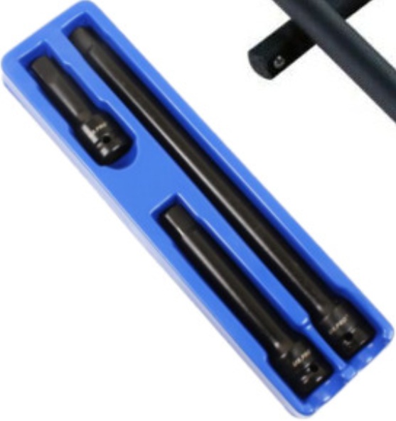 USPRO 3PC 1/2"" DRIVE IMPACT EXTENSION BAR SOCKET SET 75MM 125MM 250MM SHORT LONG