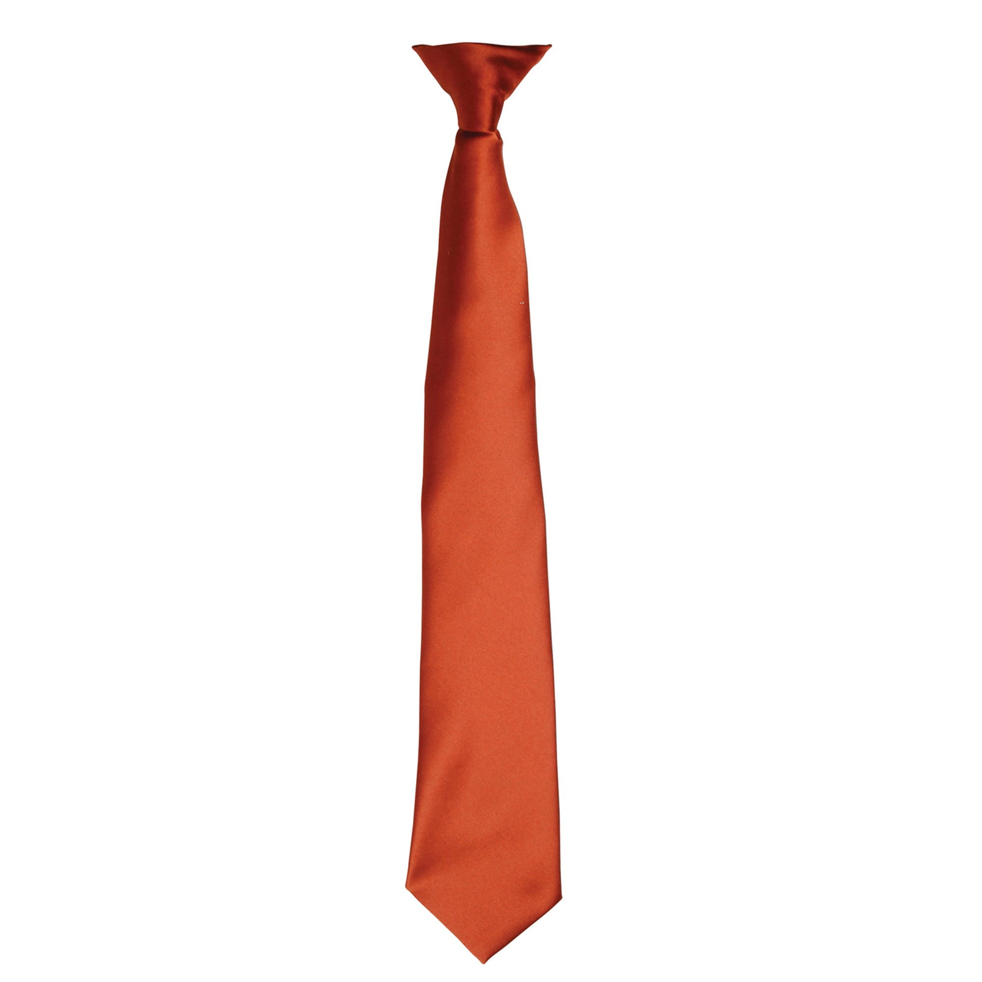 Premier (One Size, Chestnut) Colours Mens Satin Clip Tie Multicoloured