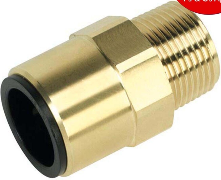 Sealey CAS22BSA Speedfit Brass Straight Adaptor 22mm x 3/4""BSPT