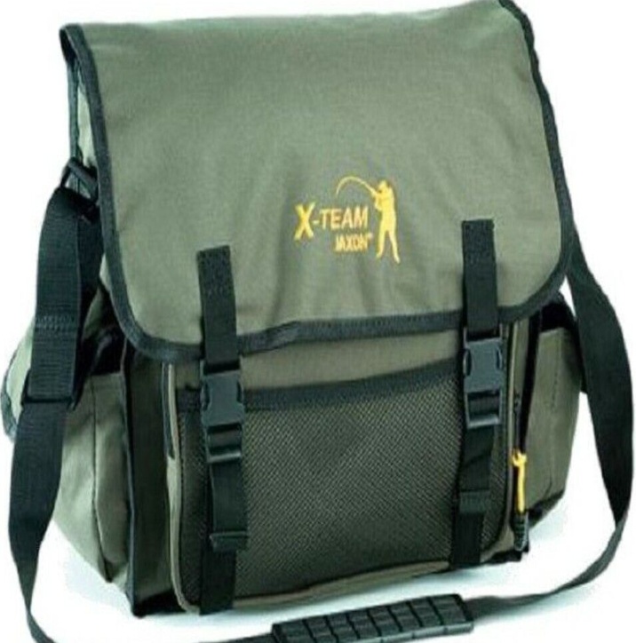 JAXON LARGE SPINNING & GAME SHOULDER TACKLE BAG FOR TROUT FLY ROD REEL FISHING