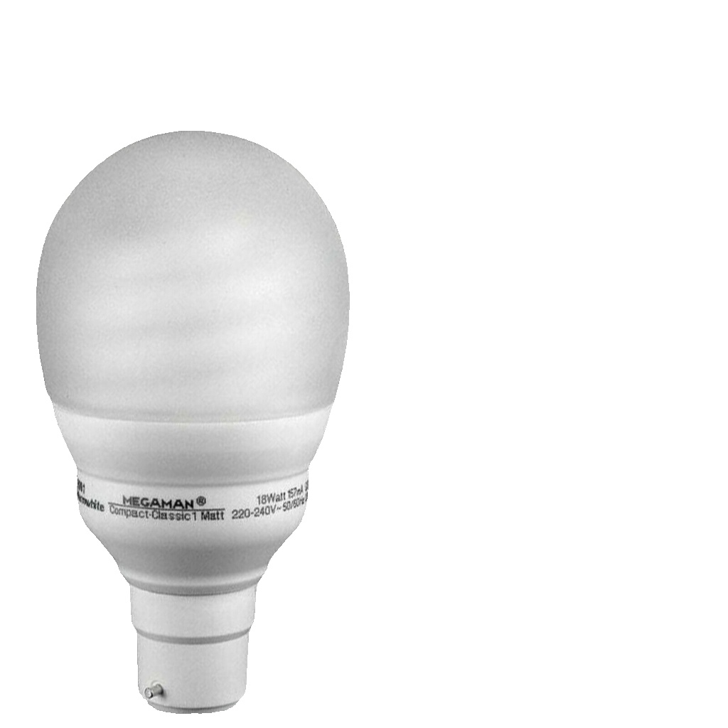 MEGAMAN Pack of 5 - 18W B22 2700k Energy Saving Light Bulbs 1000 Lumen CFL