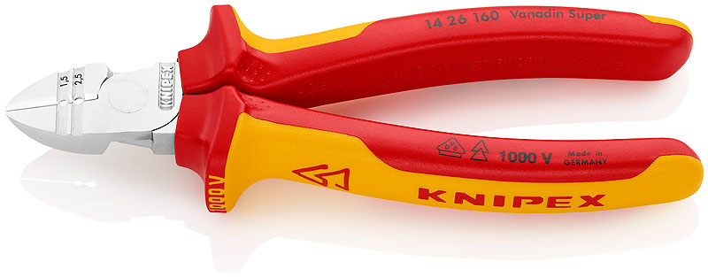 Knipex VDE Diagonal Side Cutter Pliers 160mm Cable Insulation Stripper 14 26 160