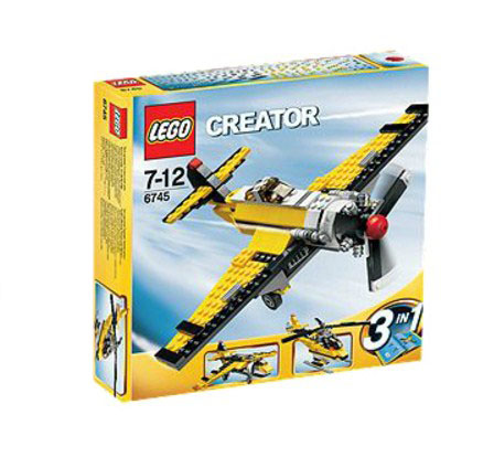 1x LEGO Building Creator Airport Propeller Aeroplane Helicopter Yellow 6745