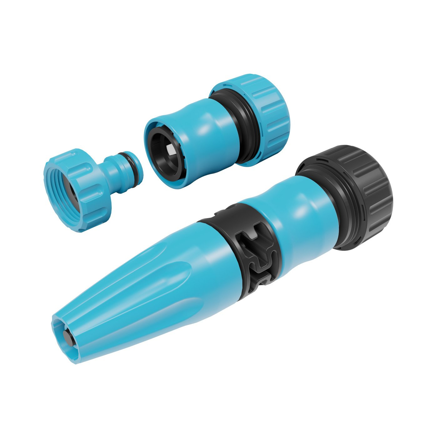 Garden Plastic Spray 4 Piece 3/4'' Hose Connector Nozzle Set