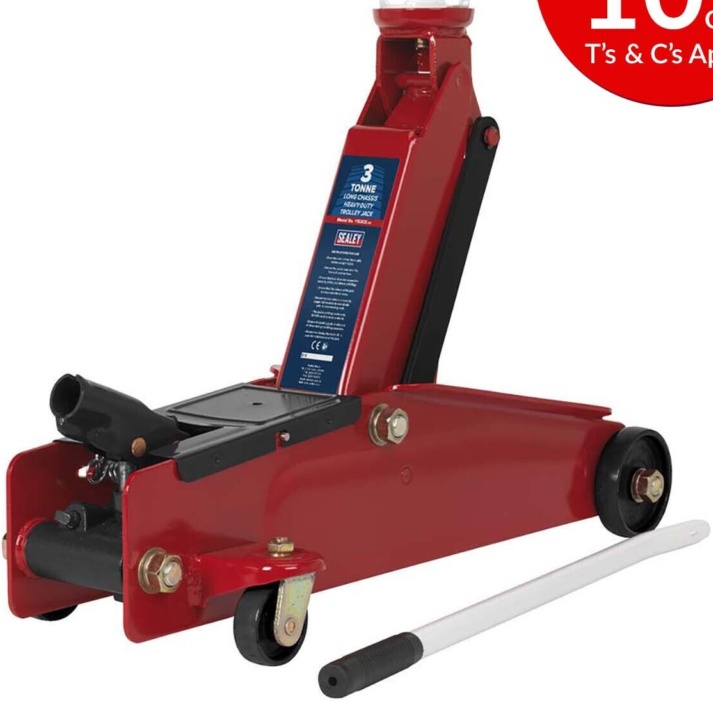 Sealey 1153CX Trolley Jack Yankee 3tonne Long Chassis Heavy-duty - Image 4