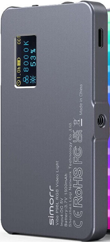 SmallRig P96L Mini RGB Video Light, Portable Metal LED Fill-In Light, 2500-8000K