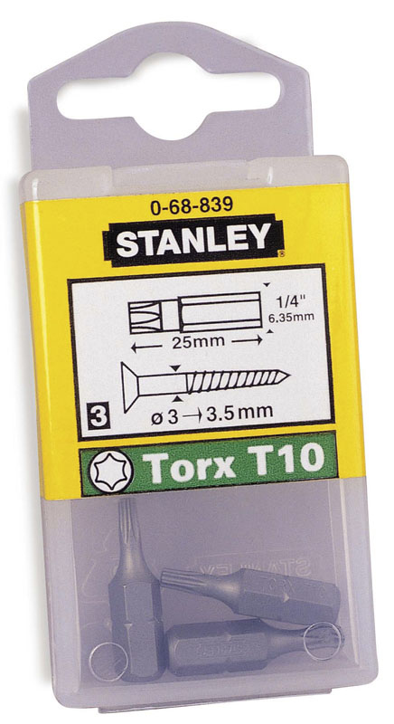 STANLEY� 1-68-842 TORX Insert Bits TX20 x 25mm (Box 25)