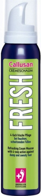 Callusan FRESH Cream Mousse 125ml , Damp Sweaty Feet, Foot Odour, Deodorises