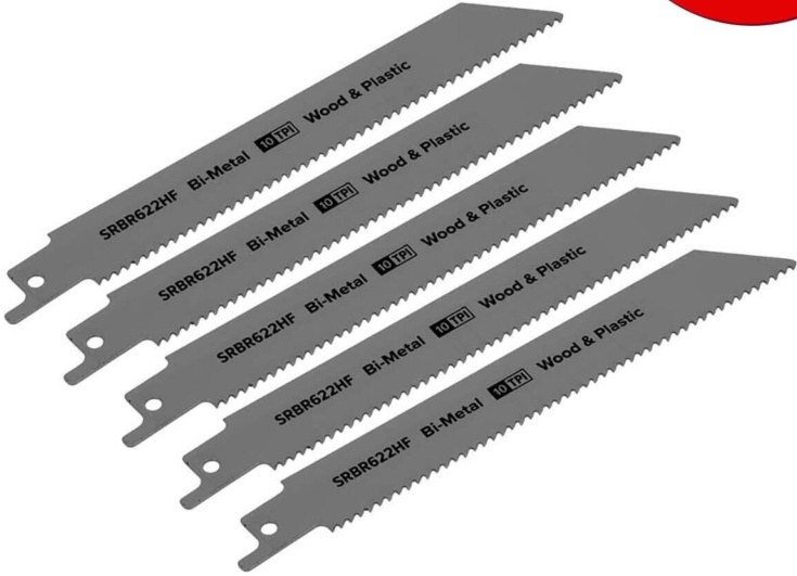 Sealey SRBR622HF Reciprocating Saw Blade for Wood & Plastics 150mm 10tpi - Pa