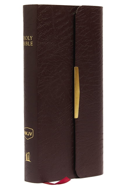 NKJV, Checkbook Bible, Compact, Bonded Leather, Burgundy, Wal... - 9780840785428