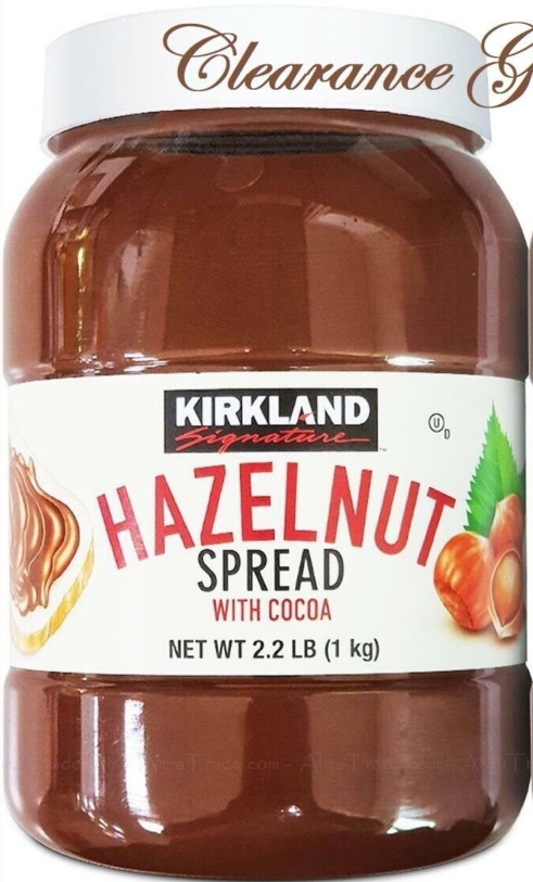 Kirkland Signature Hazelnut Chocolate Spread with Cocoa - Pack of 2 Jars x 1kg