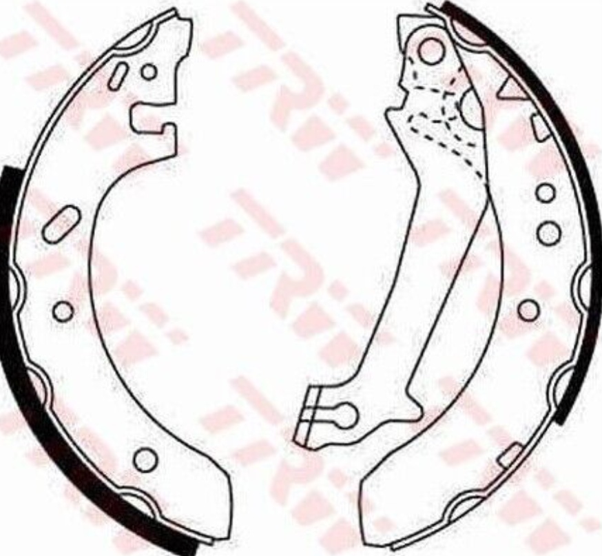 Rear TRW-OE GS8607 Brake Shoe Set for FORD