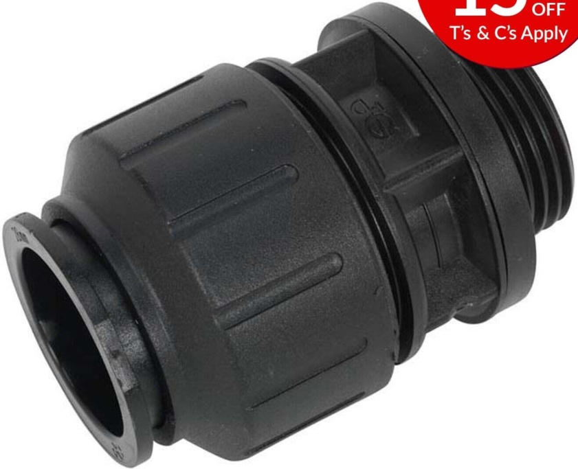 Sealey CAS28SA Speedfit Straight Adaptor 28mm x 1""BSP - Pack of 2