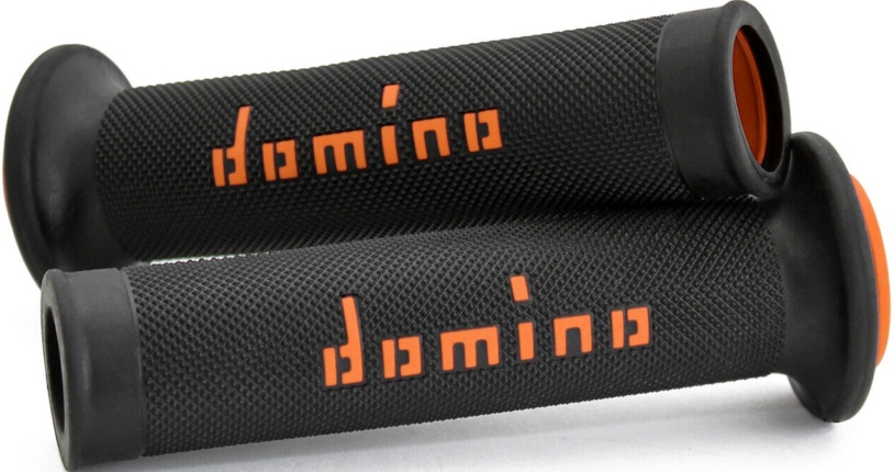Free Shipping Domino Handlebars On Road Black-Orange Open D 22 mm L 120-125 mm