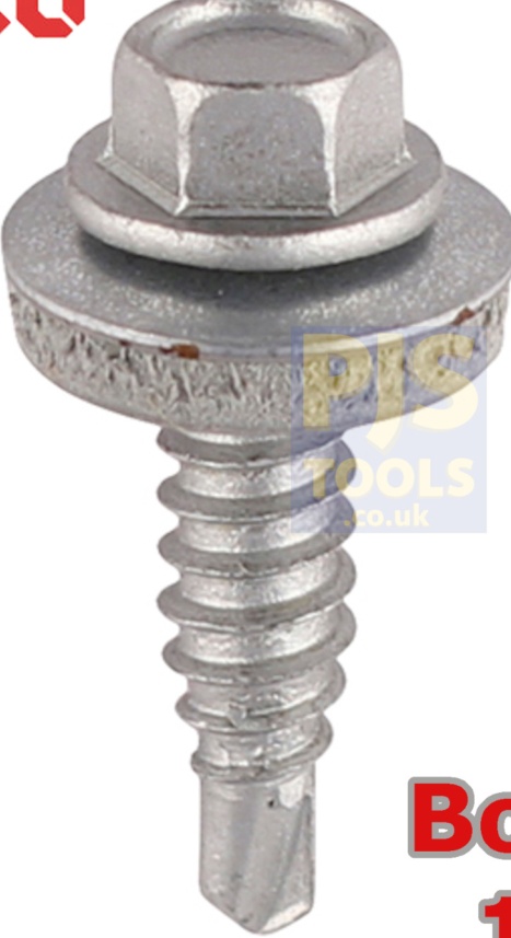 100 x TIMco 6.3 x 22 tek hex head roofing sheet stitching self drill screws