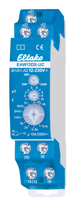 Eltako EAW12DX-UC TDR 230V 0.1s-40h Time Relay 1 Changeover