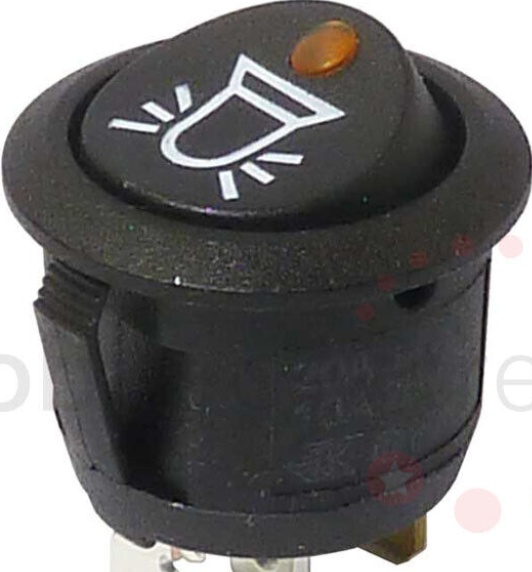 12v/24v Amber LED On/Off Round Rocker Switch with Beacon Symbol Durite 0-531-18