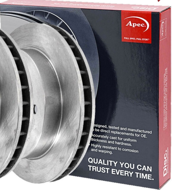 GENUINE OE QUALITY APEC 4 STUD VENTED BRAKE DISCS PAIR - DSK2726