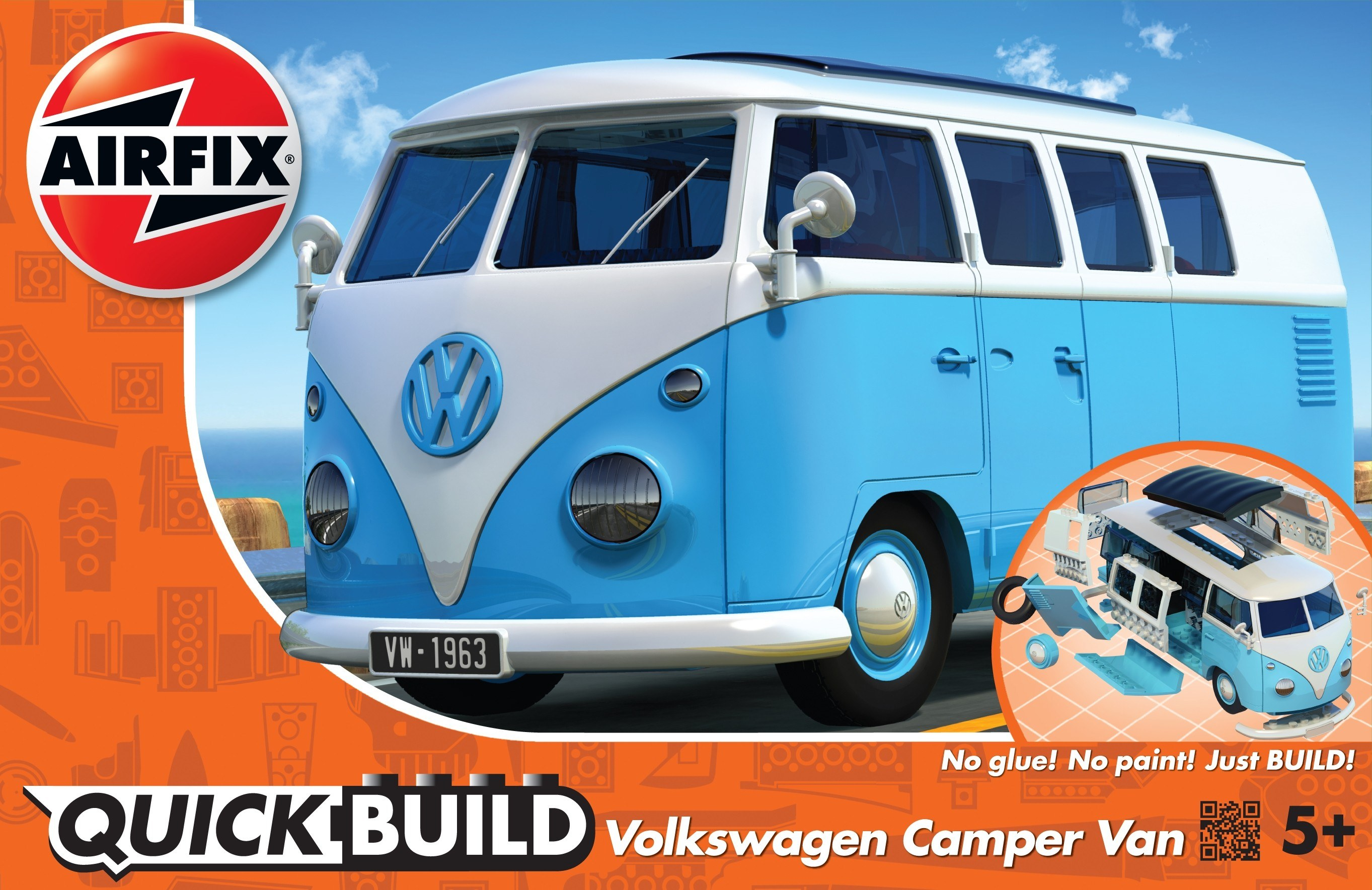 Airfix Quickbuild VW Camper Van blue. No Glue, No Paint, Just Build.