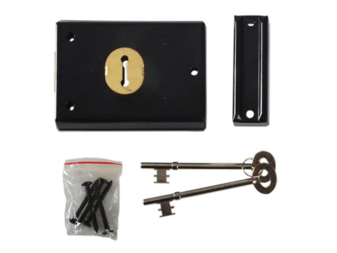B&Q - 46mm Black Metal Rim Lock(H)76mm (L)102mm - Image 7