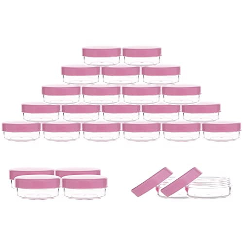 Pink Zejia 10 Gram Cosmetic Containers 20Pcs Sample Jars With Lids Plastic Makeup Sample Containers Bpa Free Pot Jars(Pink)