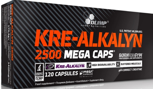 OLIMP KRE-ALKALYN 2500 buffered creatine monohydrate muscle gain 120 mega caps