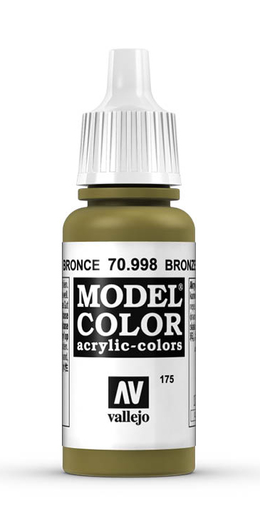Vallejo Model Colour Bronze Metallic Acrylic 17ml/0.57 fl oz Dropper - 70.998