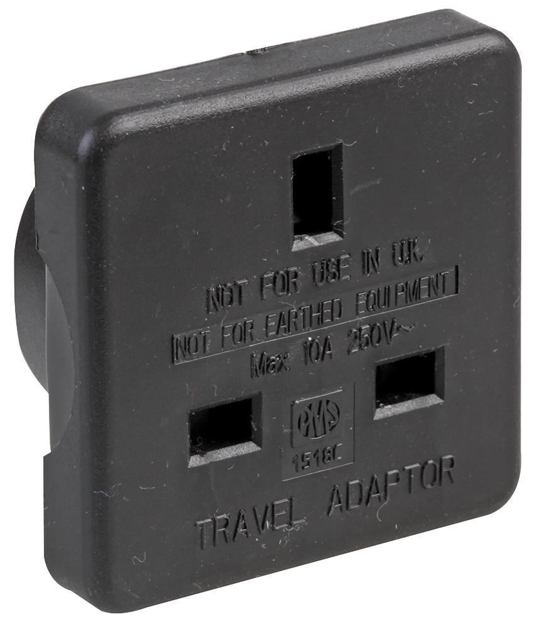 PRO ELEC - UK to US Travel Adaptor, Black