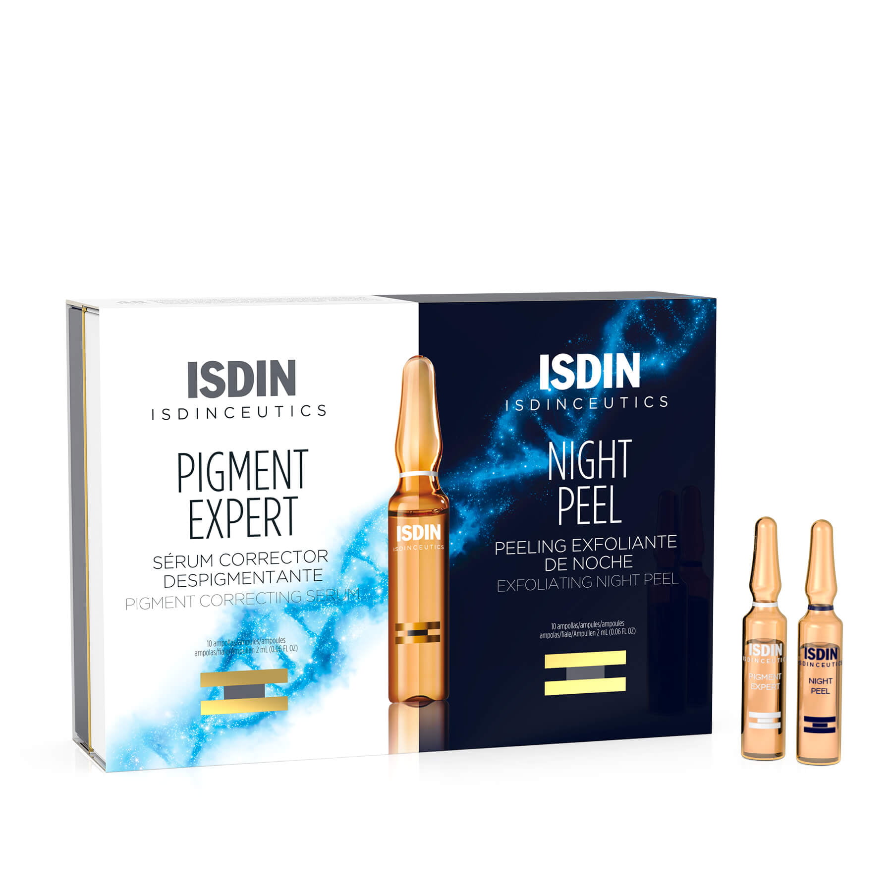 Isdin Scure Isdinceutics Routine Antimacchie Isdinceutics Pigment Expert 10 Fiale Giorno + Isdinceutics Night Peel 10 Fiale Notte