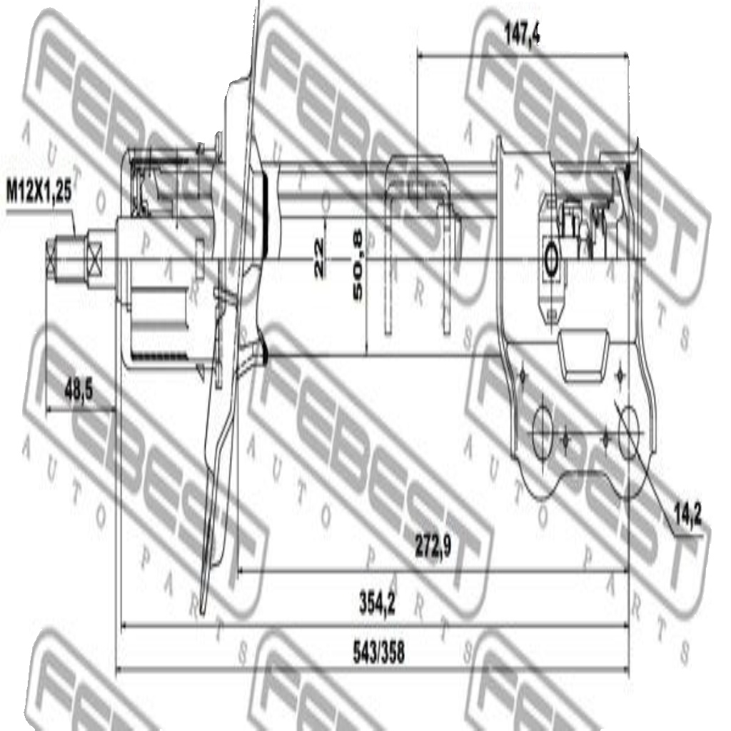 12660596FL FEBEST Shock Absorber for HYUNDAI,HYUNDAI (BEIJING),KIA,KIA (DYK)