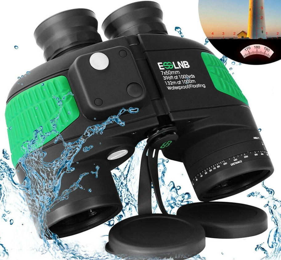 7x50 Marine Binoculars With Range Finder and Built-in Illuminated Compass