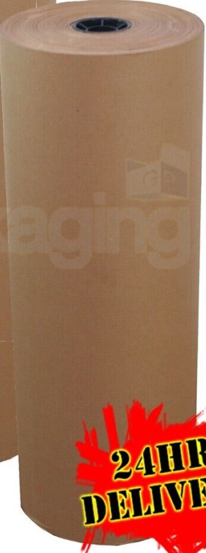 500mm x 200M x 3 BROWN KRAFT WRAPPING PAPER ROLLS 88gsm