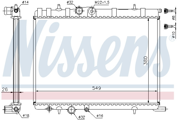 NISSENS-OE 63502 Radiator, engine cooling for CITROËN,PEUGEOT - Image 4