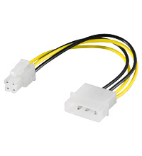 4 PIN Molex Mainboard Stromkabel Adapter 4-Pin IDE Strom ATX P4 Power 0,16 m 12V