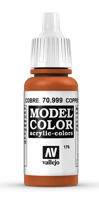 Vallejo Model Colour Copper Metallic Acrylic 17ml/0.57 fl oz Dropper - 70.999