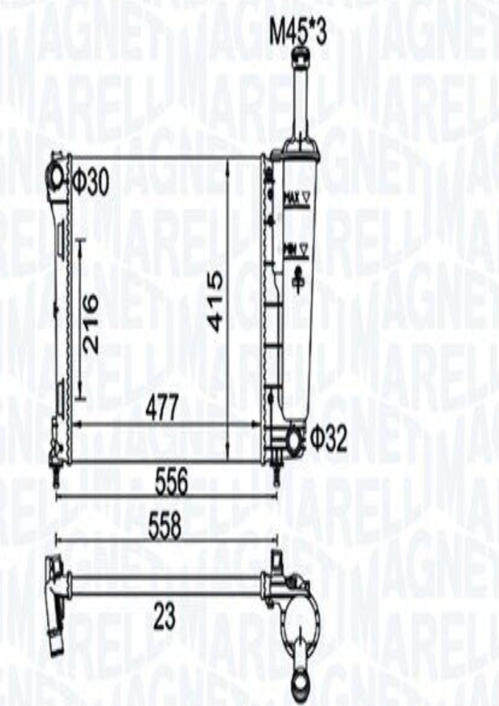 MAGNETI MARELLI 350213183900 Radiator, engine cooling for FIAT,FORD