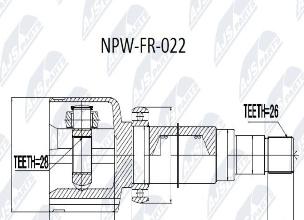 Driveshaft CV joint Front Axle Left NPW-FR-022 NTY for FORD HONDA
