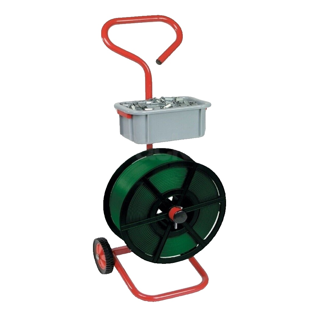 Heavy Duty Packer Hand Strapping Trolley Mobile Dispenser Tool With Wheels
