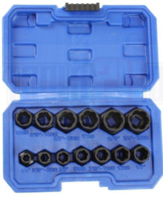 US PRO 13pc 3/8"" DR Impact Stud Socket Damaged Bolt Nut Remover Extractor Set