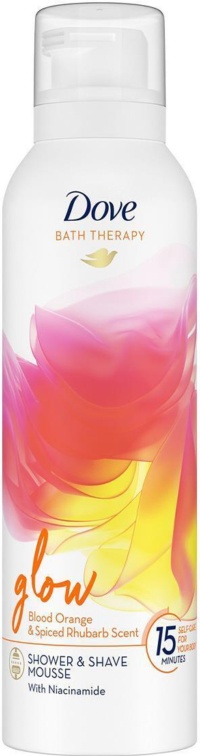 Dove Bath Therapy Glow Shower & Shave Mousse with Orange & Rhubarb Scent 3x200ml